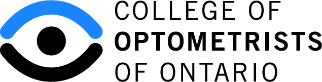 The College of Optometrists of Ontario logo, which looks like an eye, with the organization name beside it.