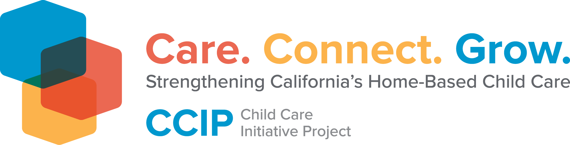 Child Care Initiative Project Logo, Care. Connect. Grow.
