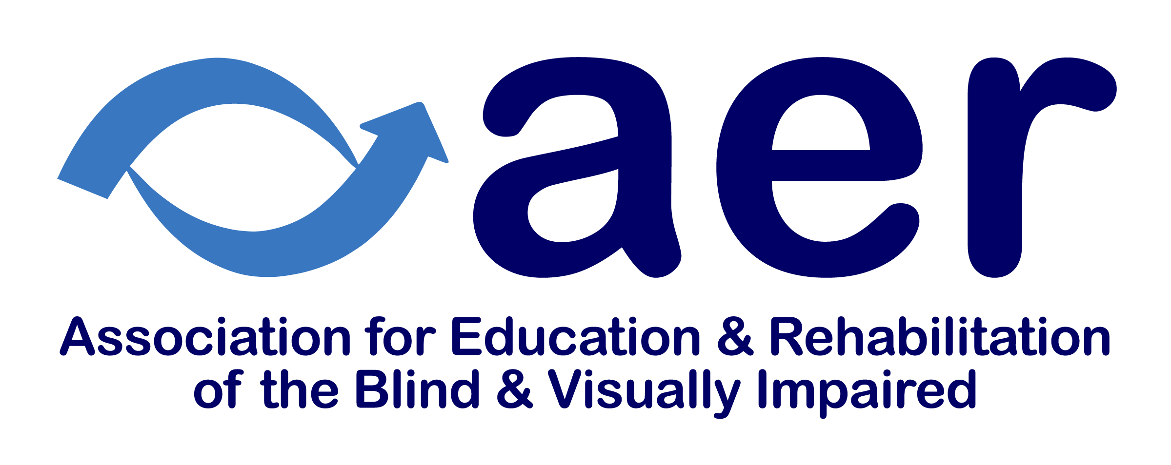 light blue curve lines creating the shape of the eye, lowercase aer in dark blue with a light blue line underneath with the text: North Carolina Chapter