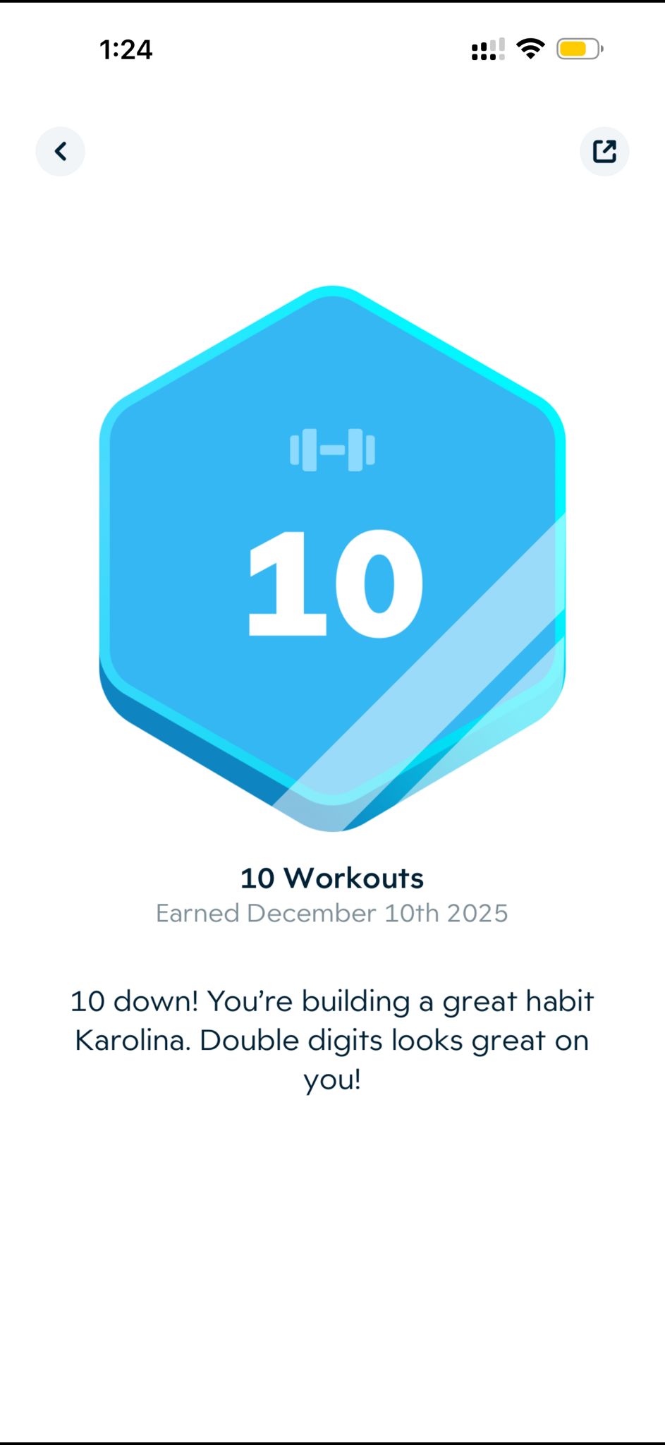 Evolve You badge for a workout achievement
