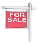 hanging real estate sign