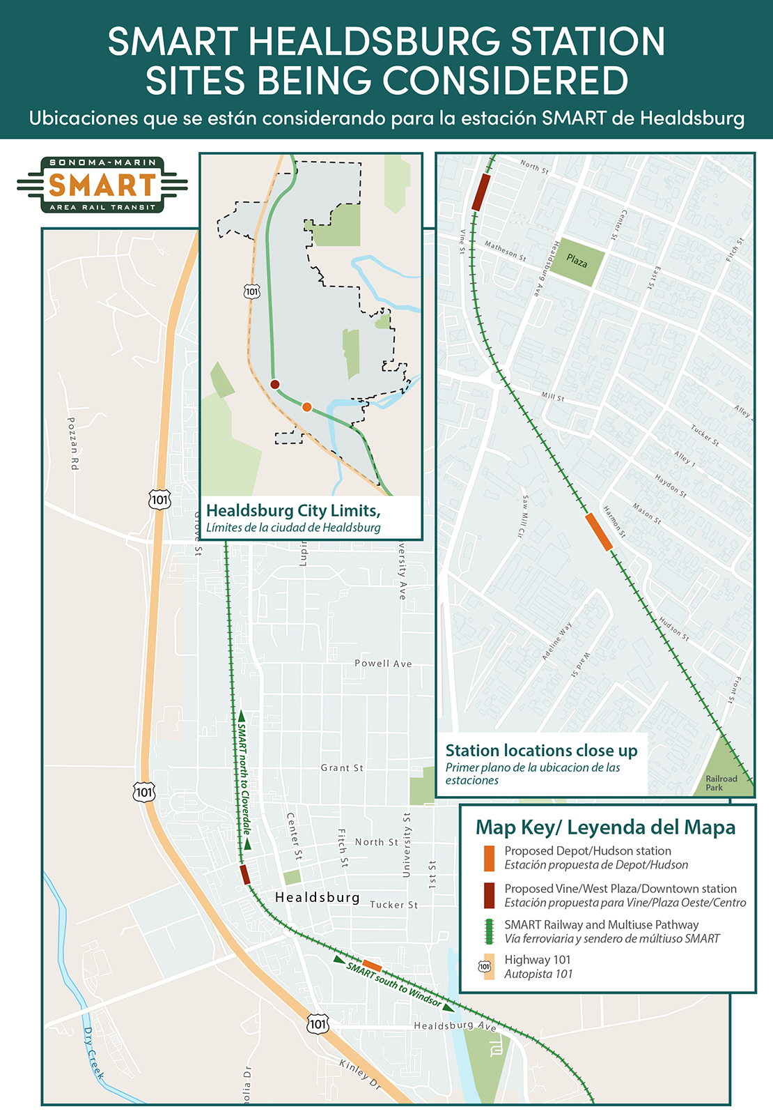 Mapa de Healdsburg
