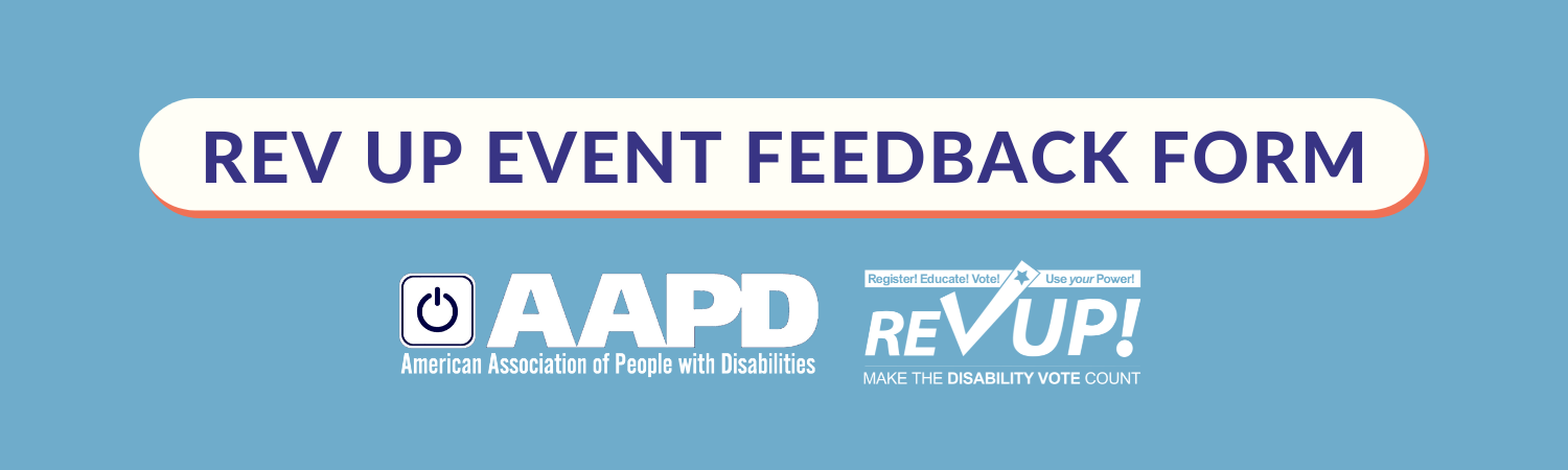 REV UP Event Feedback Form - AAPD and REV UP Logos