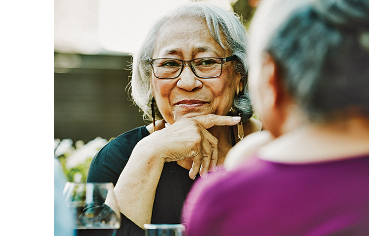 Two people out for a meal.