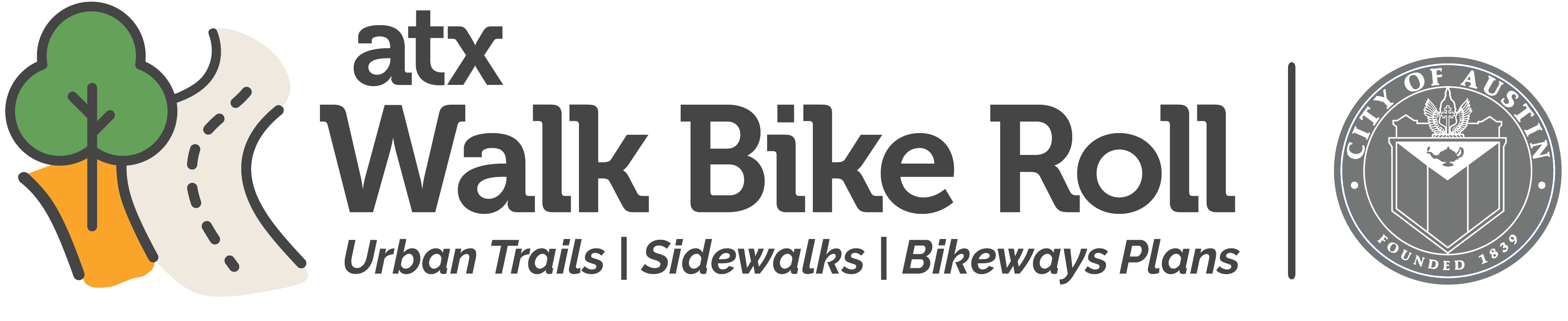 Logo image for ATX Walk Bike Roll, urban trails, s
