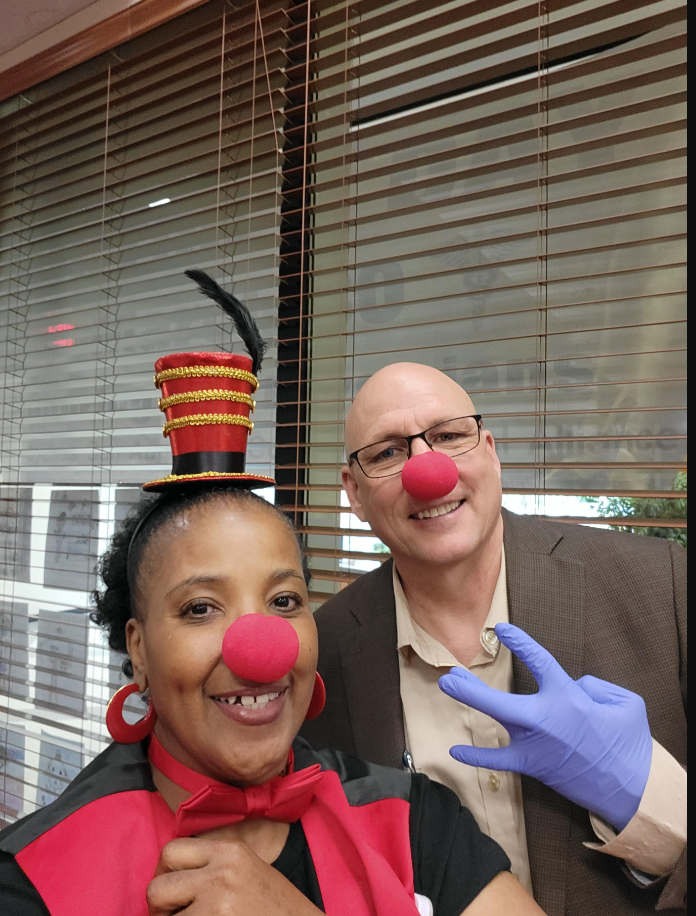 "The only way to get through life is to laugh your way through it. You either have to laugh or cry. I prefer to laugh. Crying gives me a headache." – Marjorie Pay Hinckley As a Medical Staff professional there are times our jobs can be so stressful. So we must remember to find times to laugh and have fun.   Here i am with the Chief Nursing Officer, Hart Hintz, serving the physicians on Dr Day.  Serving - this is what we as MSPs do daily by making sure we credential and privilege qualified providers who treat our community and our familes.