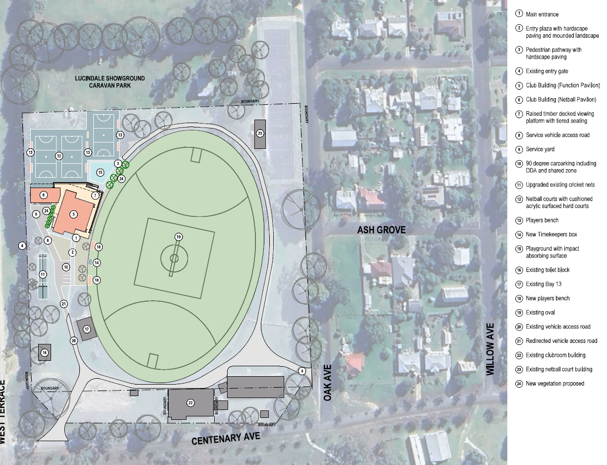 LUCINDALE COMMUNITY SPORT &amp; RECREATION CENTRE MASTER PLAN 2024 - PROPOSED PROJECTS