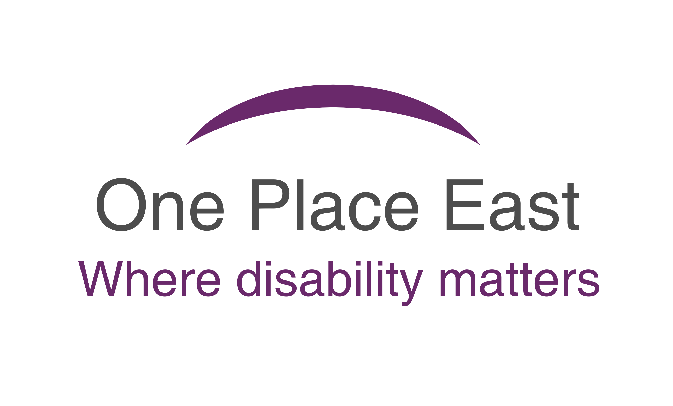 Text that reads 'One Place East - Where Disability