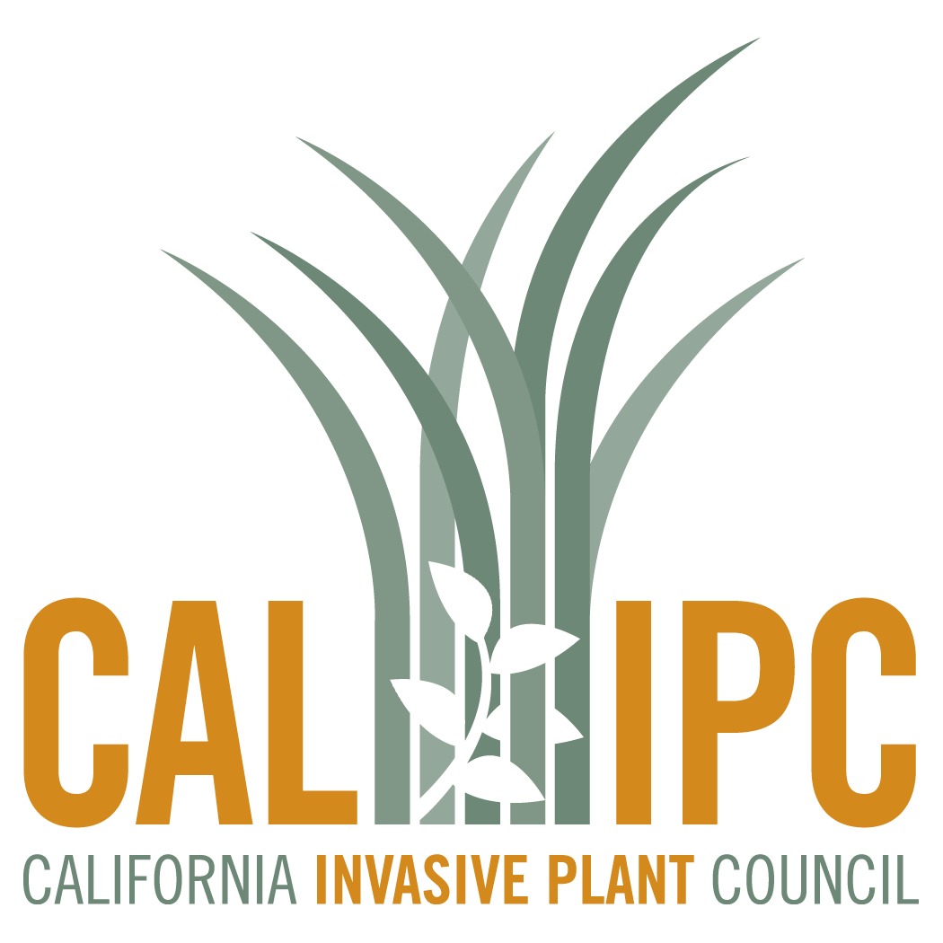 Cal-IPC logo with green plant outline in center