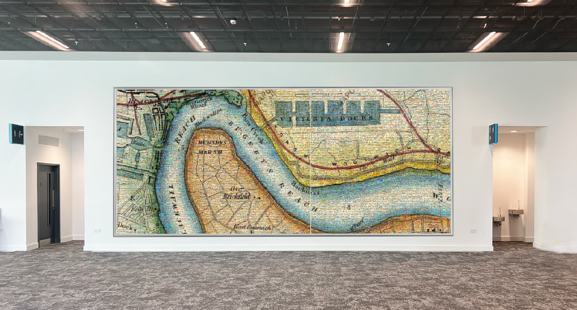 This 'old world' map shows the wider view of the river and where our Royal Docks sit. 
