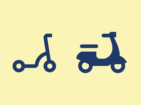 Electric scooter and bike icon