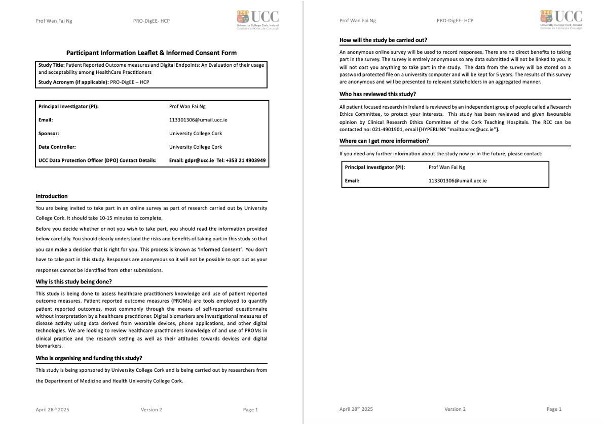 Original participant information leaflet