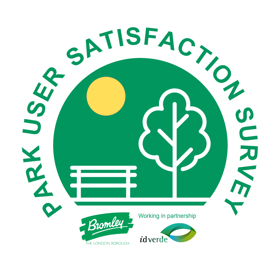 Park User Satisfaction Survey logo, green backgrou