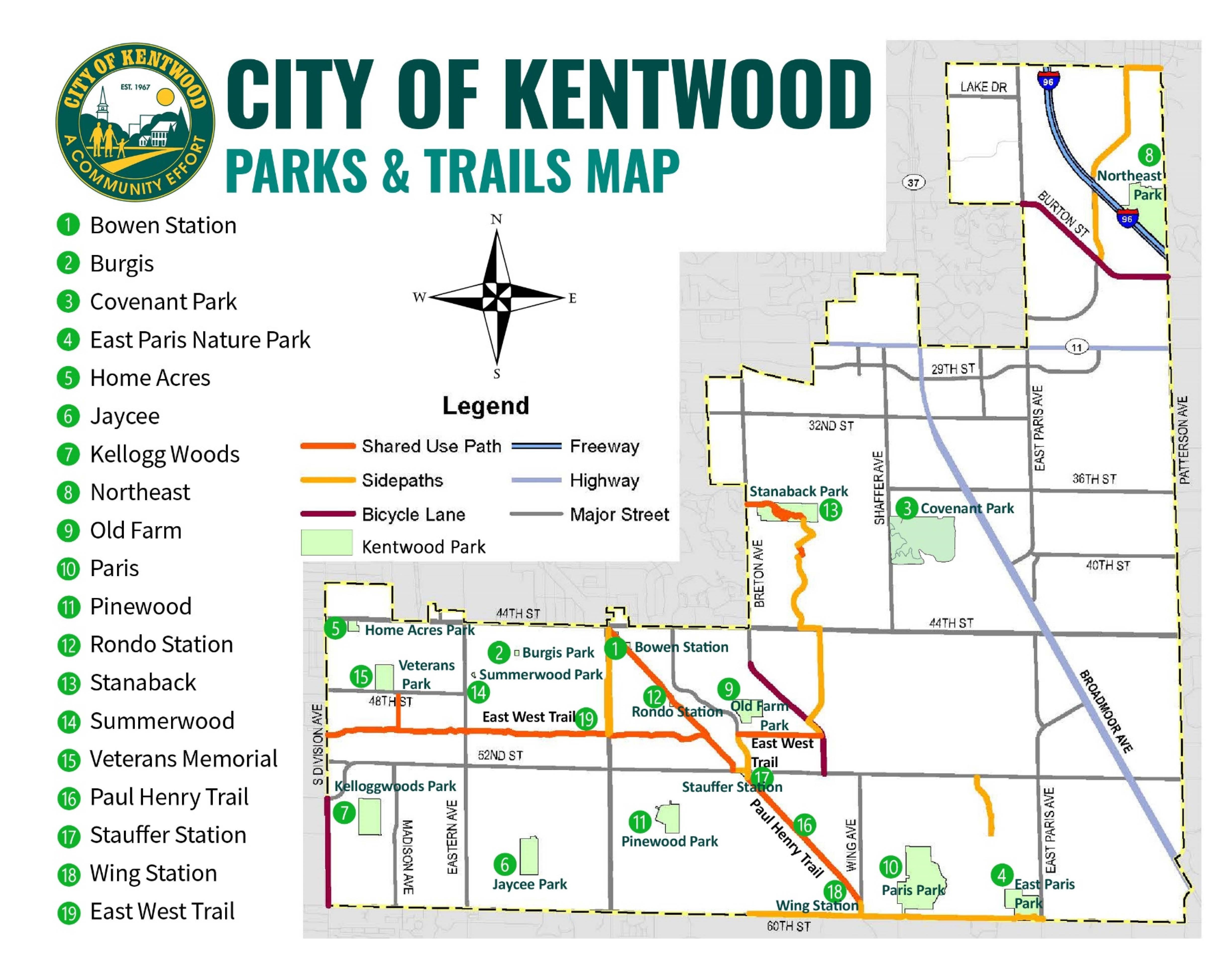 The following questions relate to the Parks in the City of Kentwood