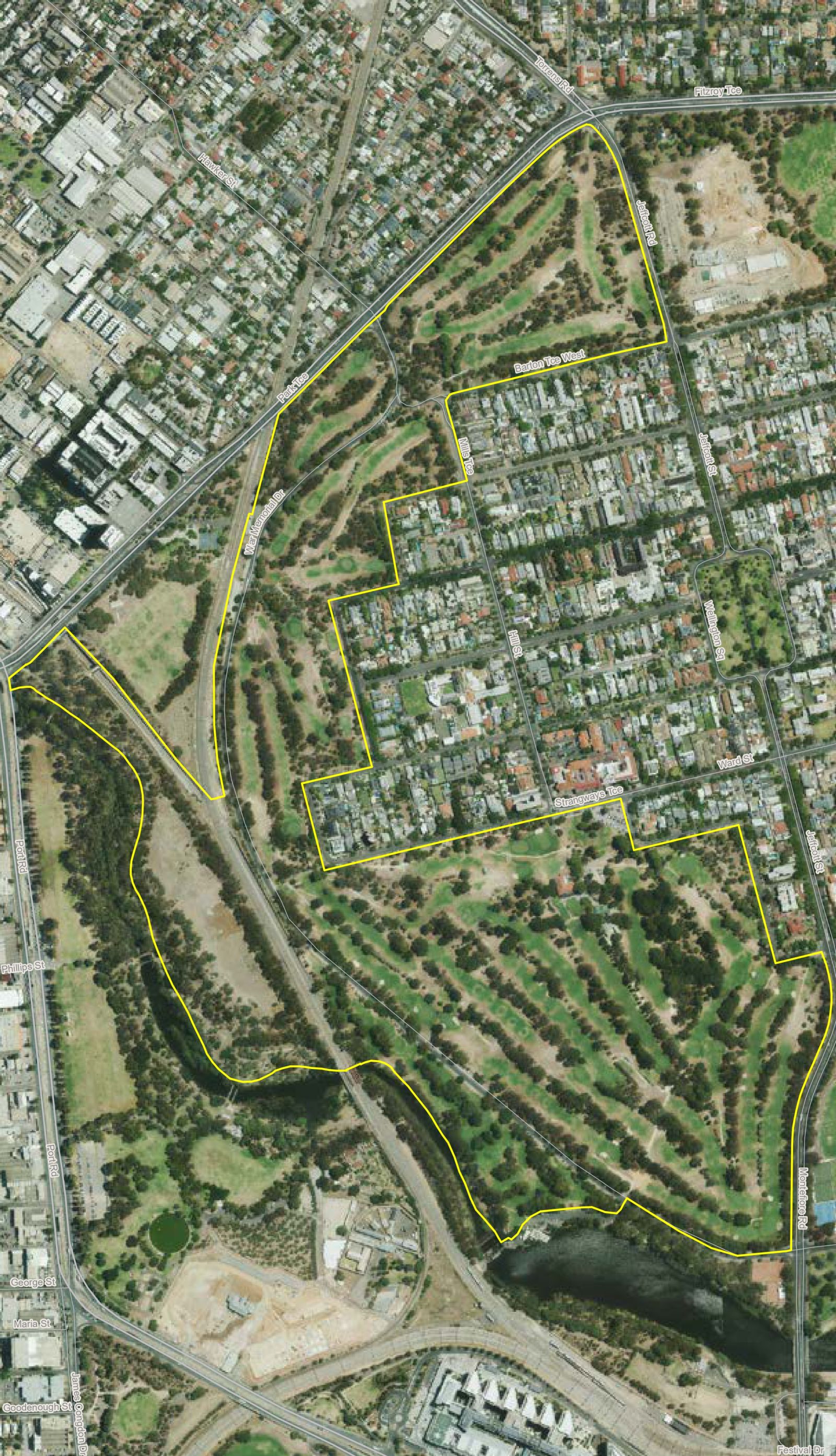 The "project area" for golf course re-development