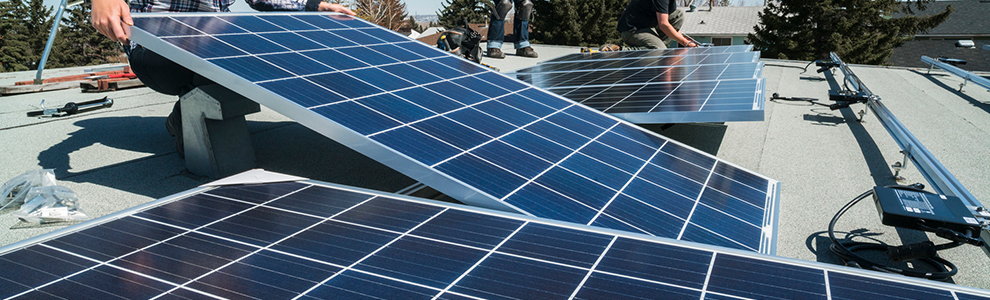 Image of a rooftop solar installation