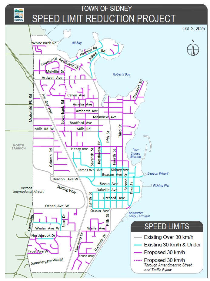 Map of proposed speed reduction