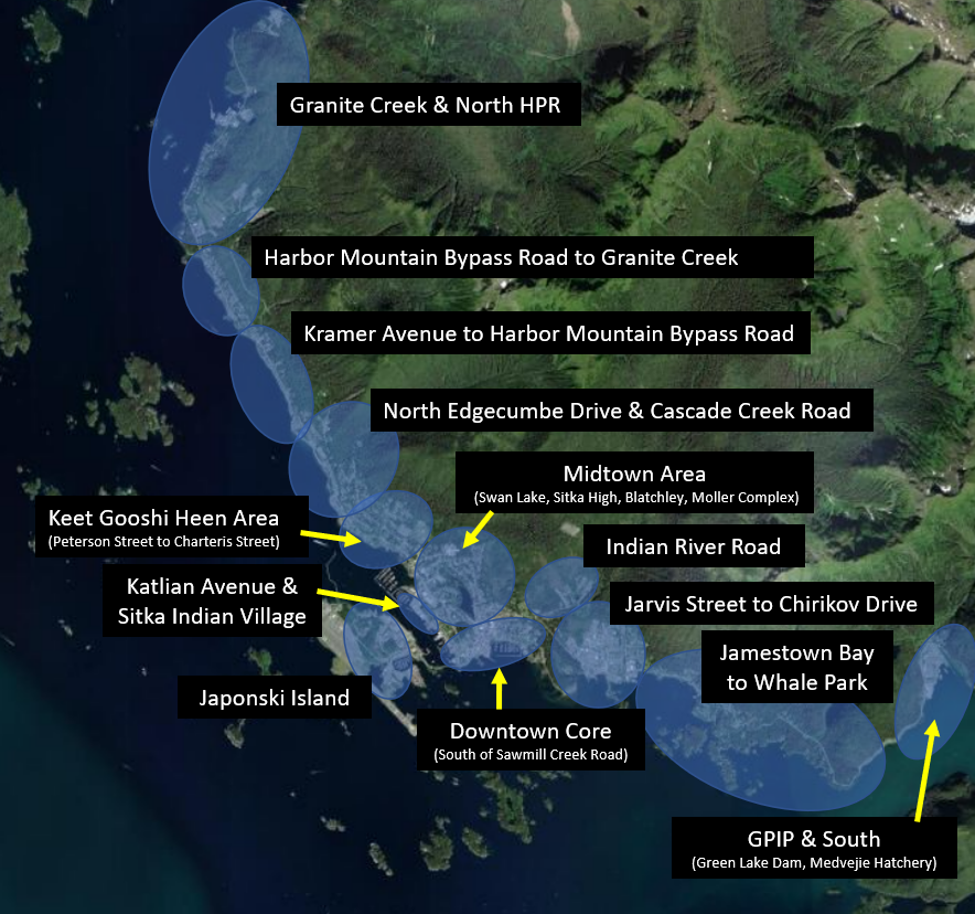 Areas of Sitka
