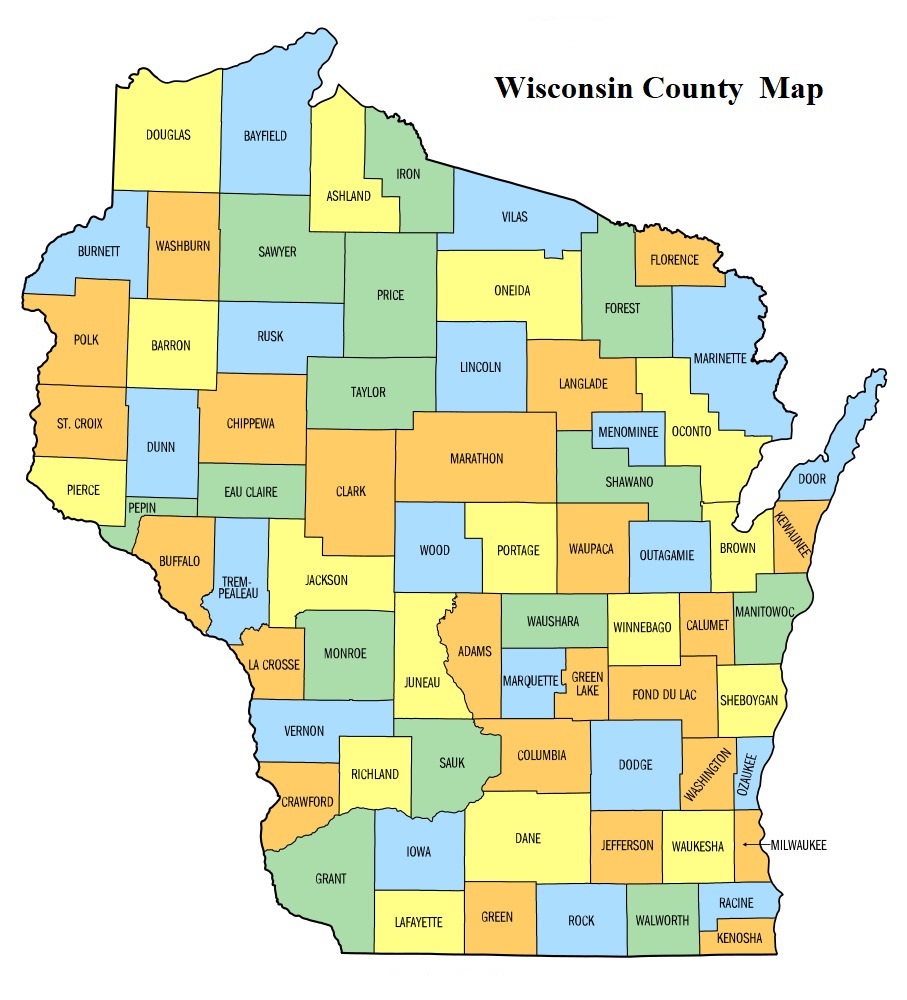 Wisconsin Counties Map