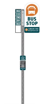 mockup of where Kitsap Transit plans to mount the sign on its bus stop pole