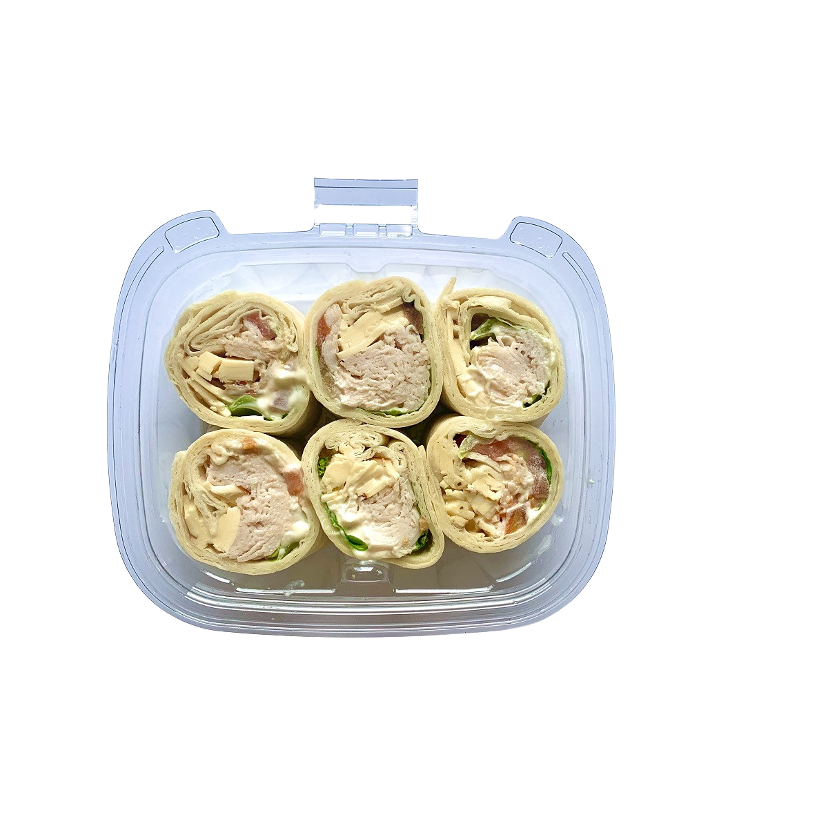  Roasted turkey, gouda cheese, lettuce, tomato, mayo on plain wrap. 