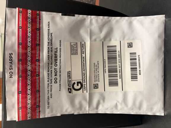 Place medications in a pre-paid envelope to safely and anonymously dispose of medications