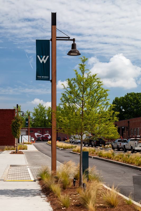  Light posts with banners to provide identity to the corridor 