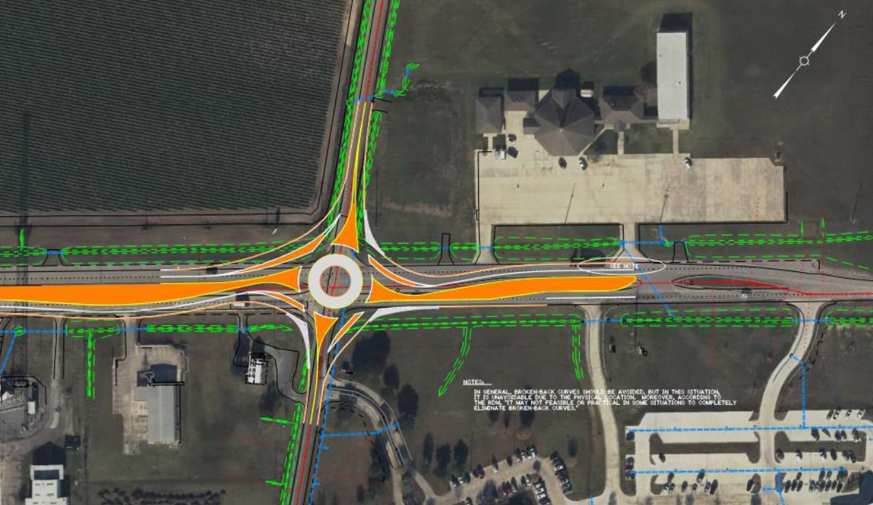 Site layout for the proposed Roundabout