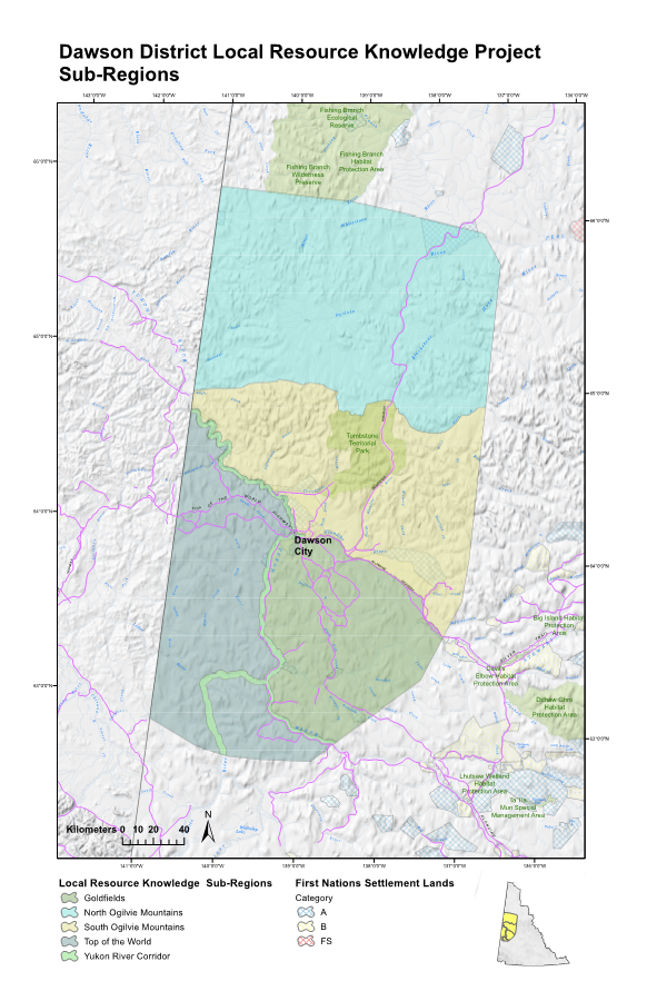 Dawson Region Map and Sub Zones