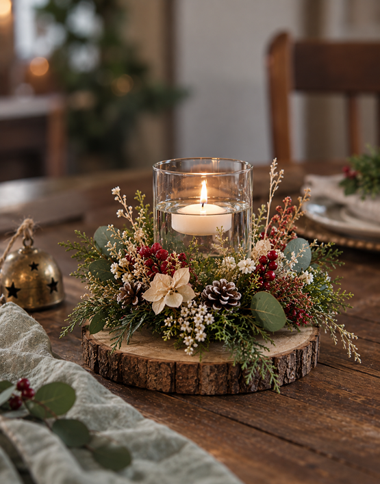 Floating Candle Rustic Centerpiece