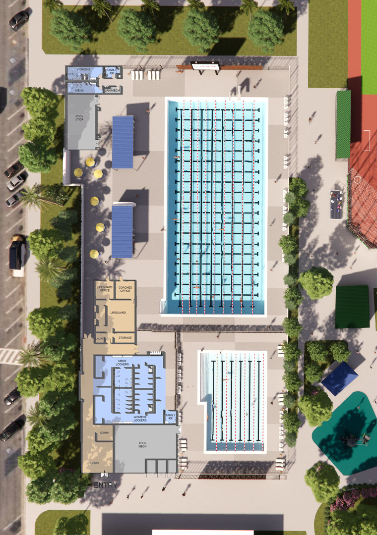 50M Competition Pool + 25-Yard Recreation Pool