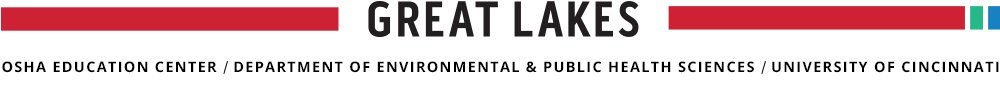 Great Lakes OSHA logo. OSHA Education Center, Depa