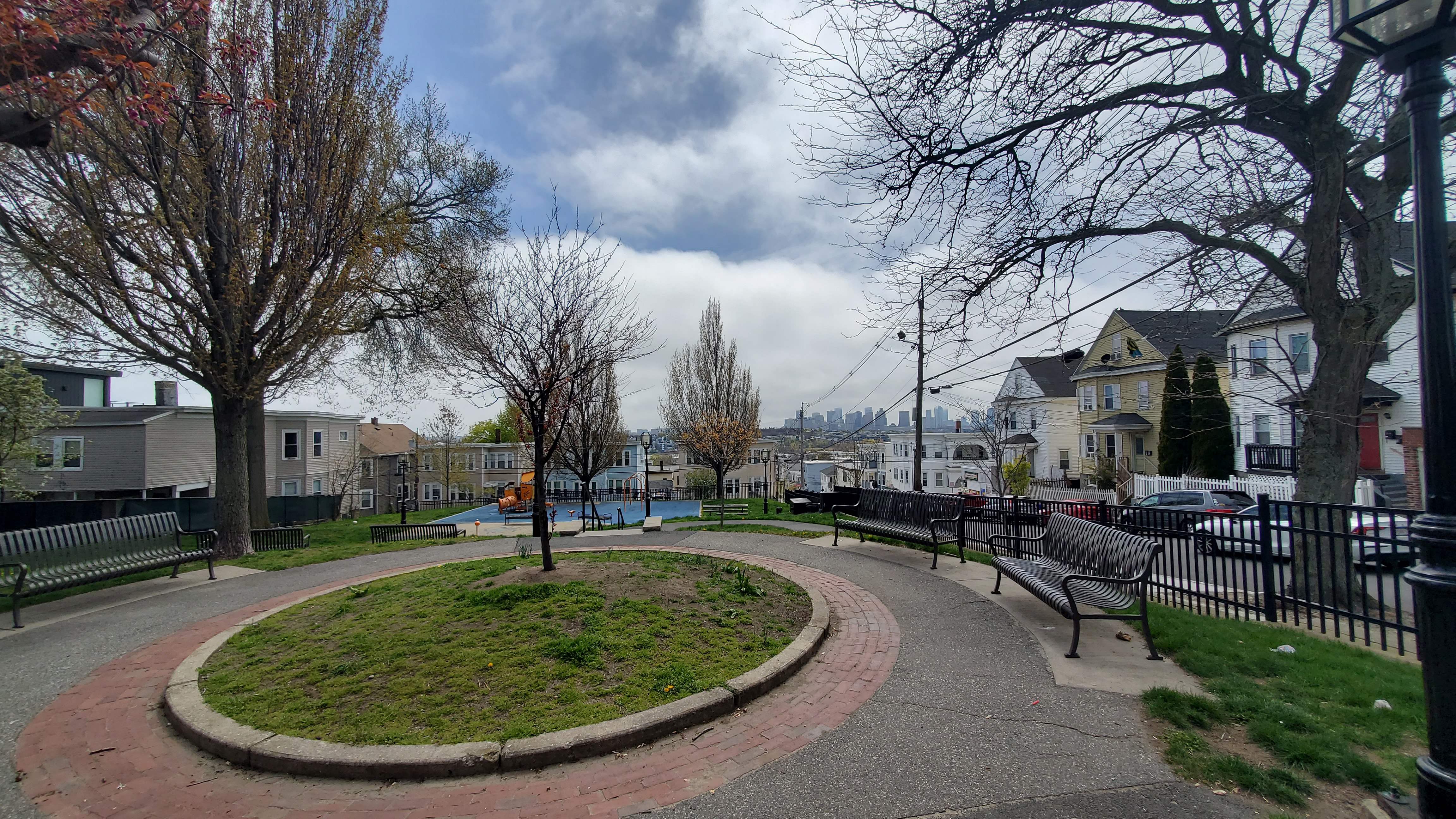 View of Bellingham Hill Park in Chelsea, MA
