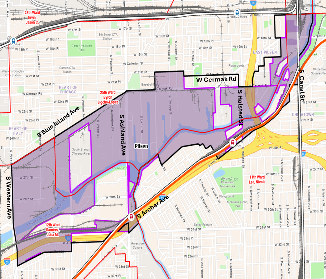 Map of the Pilsen Industrial Corridor