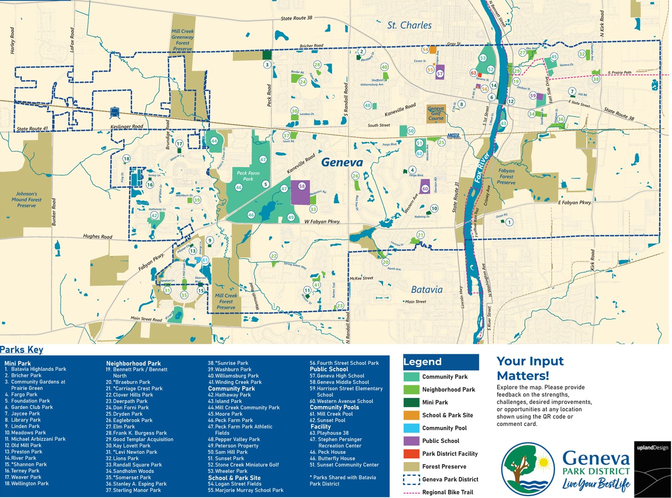 Park District Parks &amp; Facilities Map