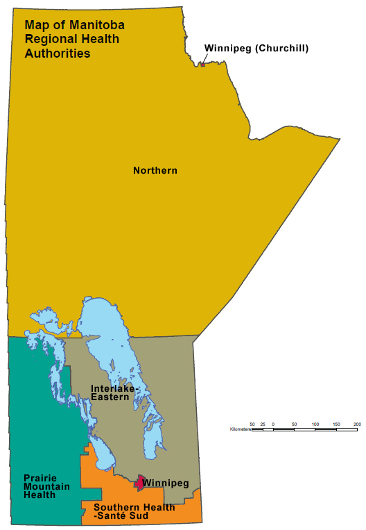 map of Manitoba health regions