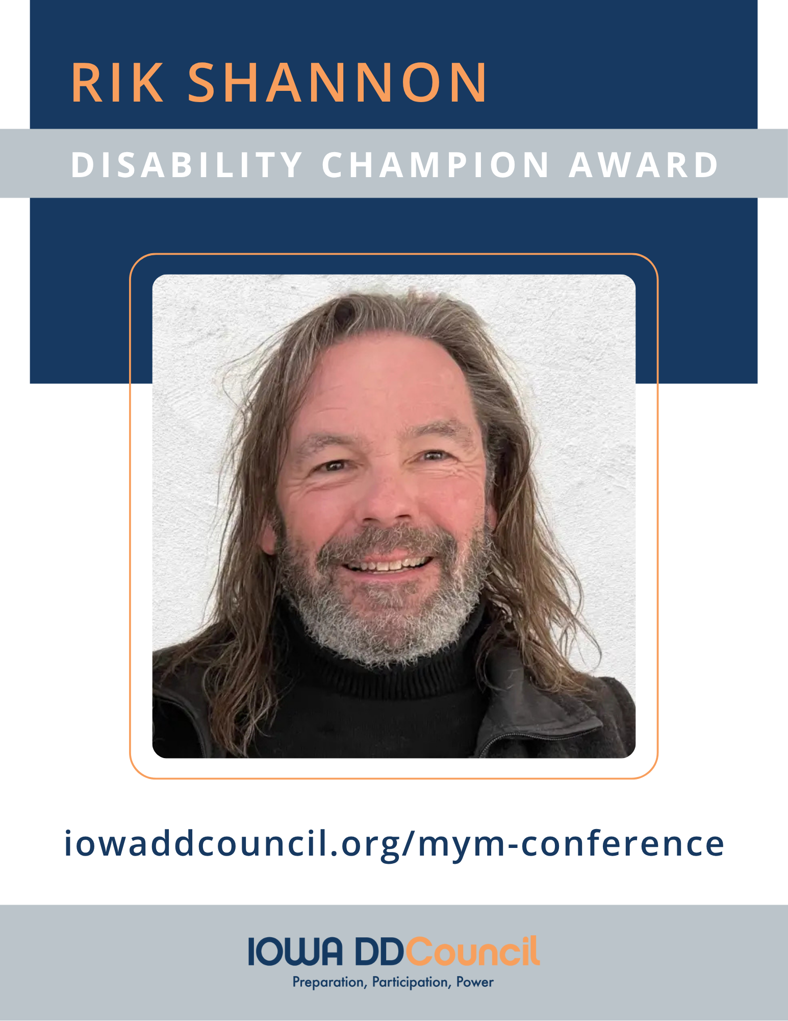 Rik Shannon Disability Champion Award graphic