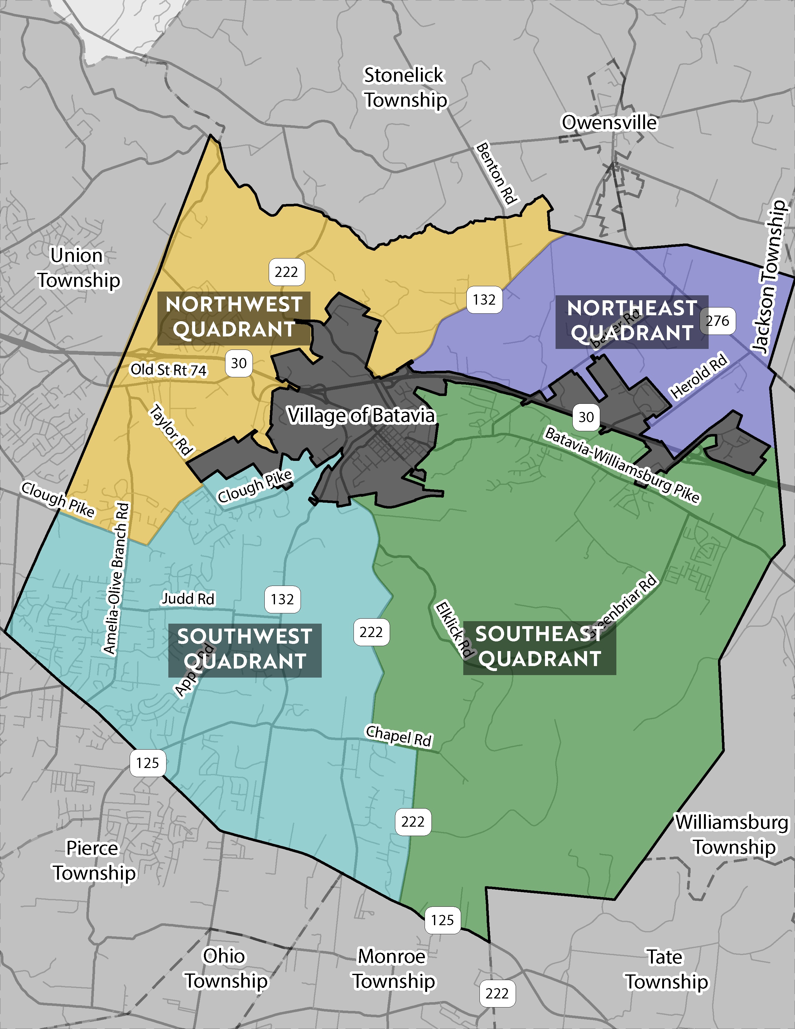 Quadrant map of Batavia Township