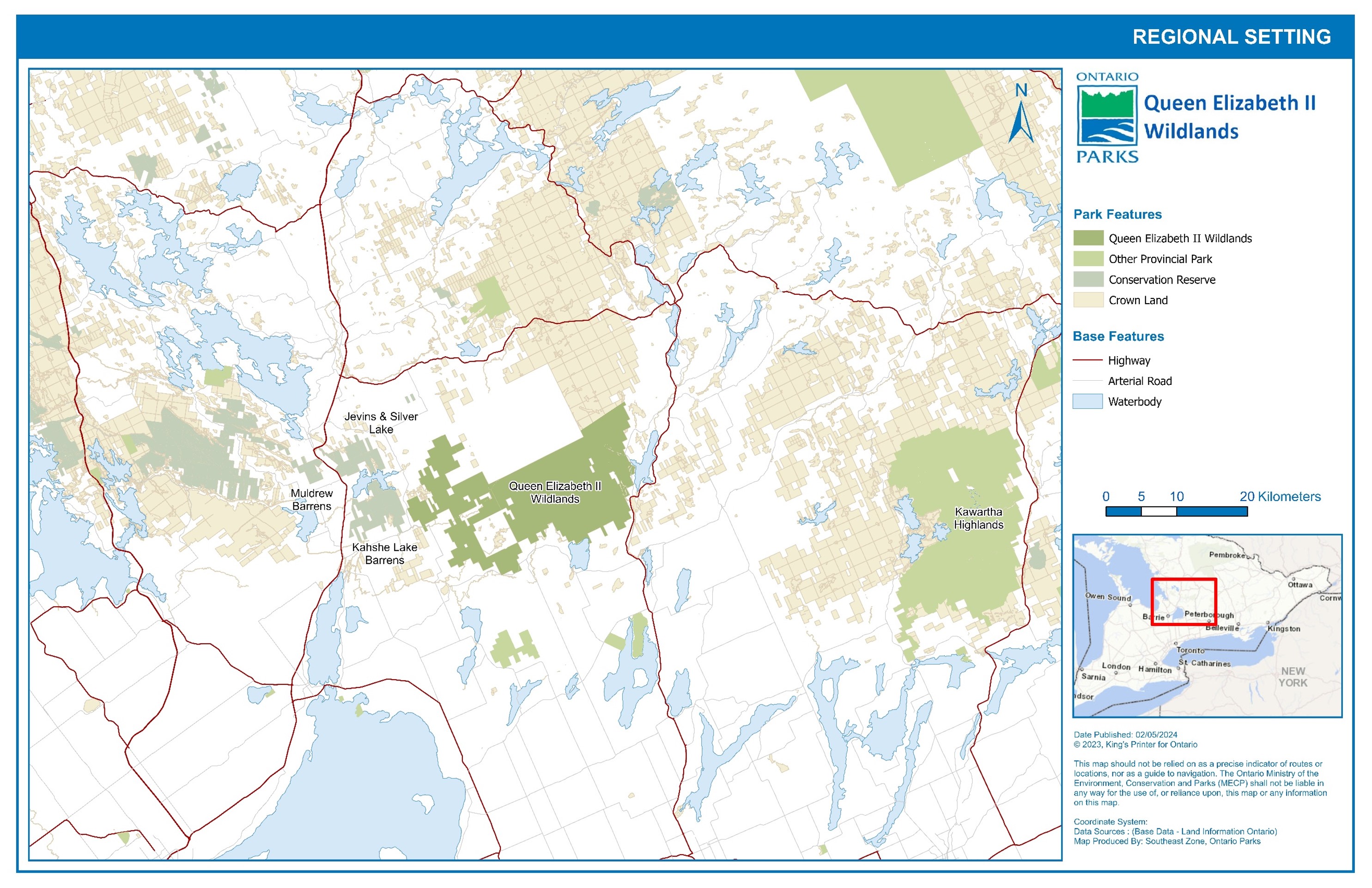 Figure 1. Queen Elizabeth II Wildlands Provincial Park Regional Setting Map.