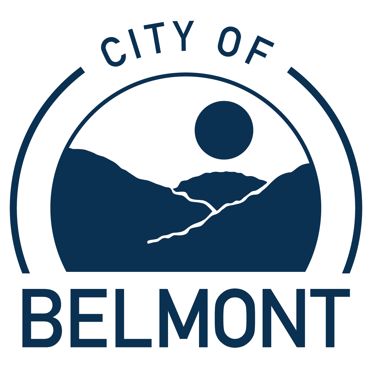 City of Belmont Logo - showing sunrising above the