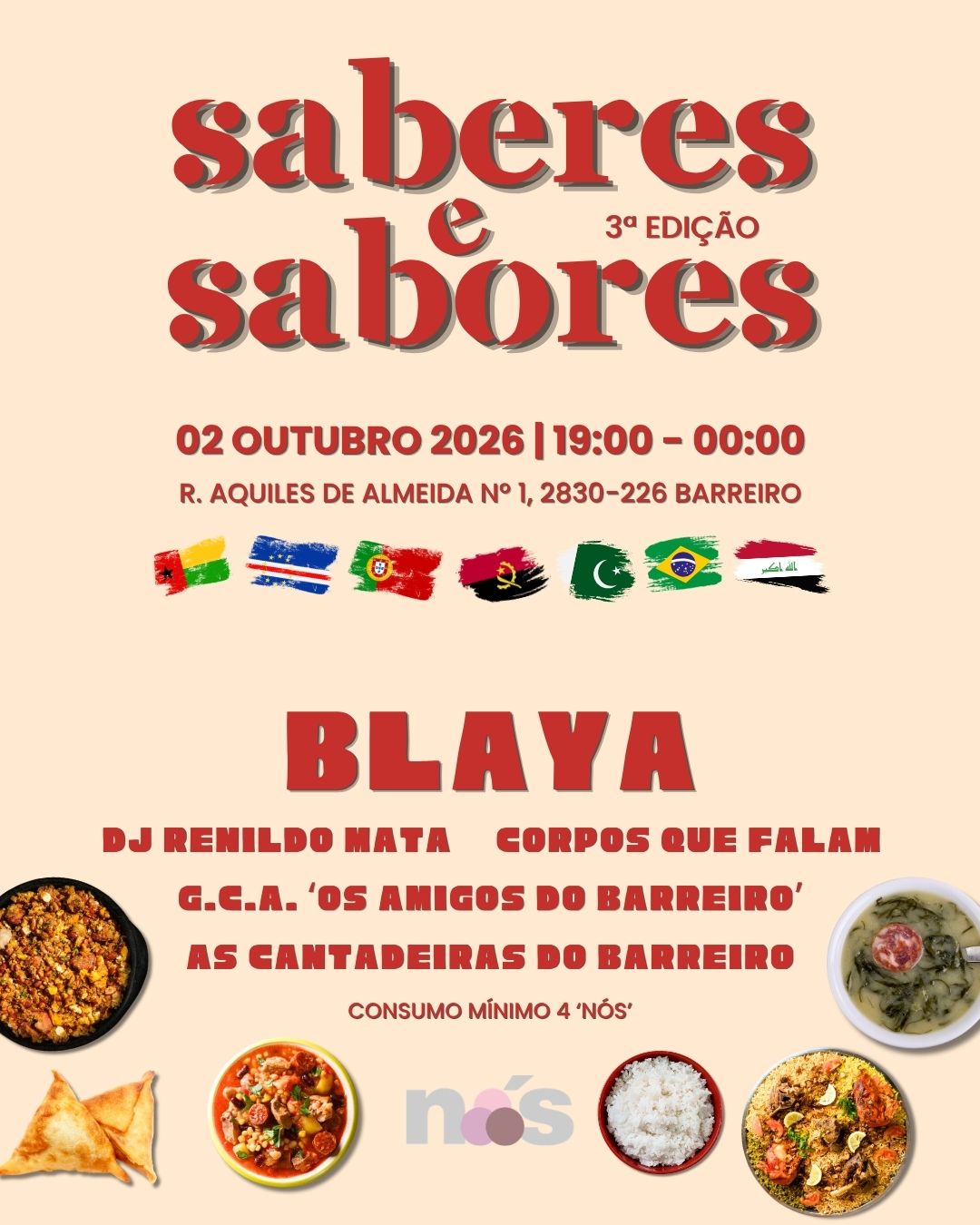 Imagem de divulgação da 3ª edição do evento 'Saberes e Sabores' da Associação NÓS