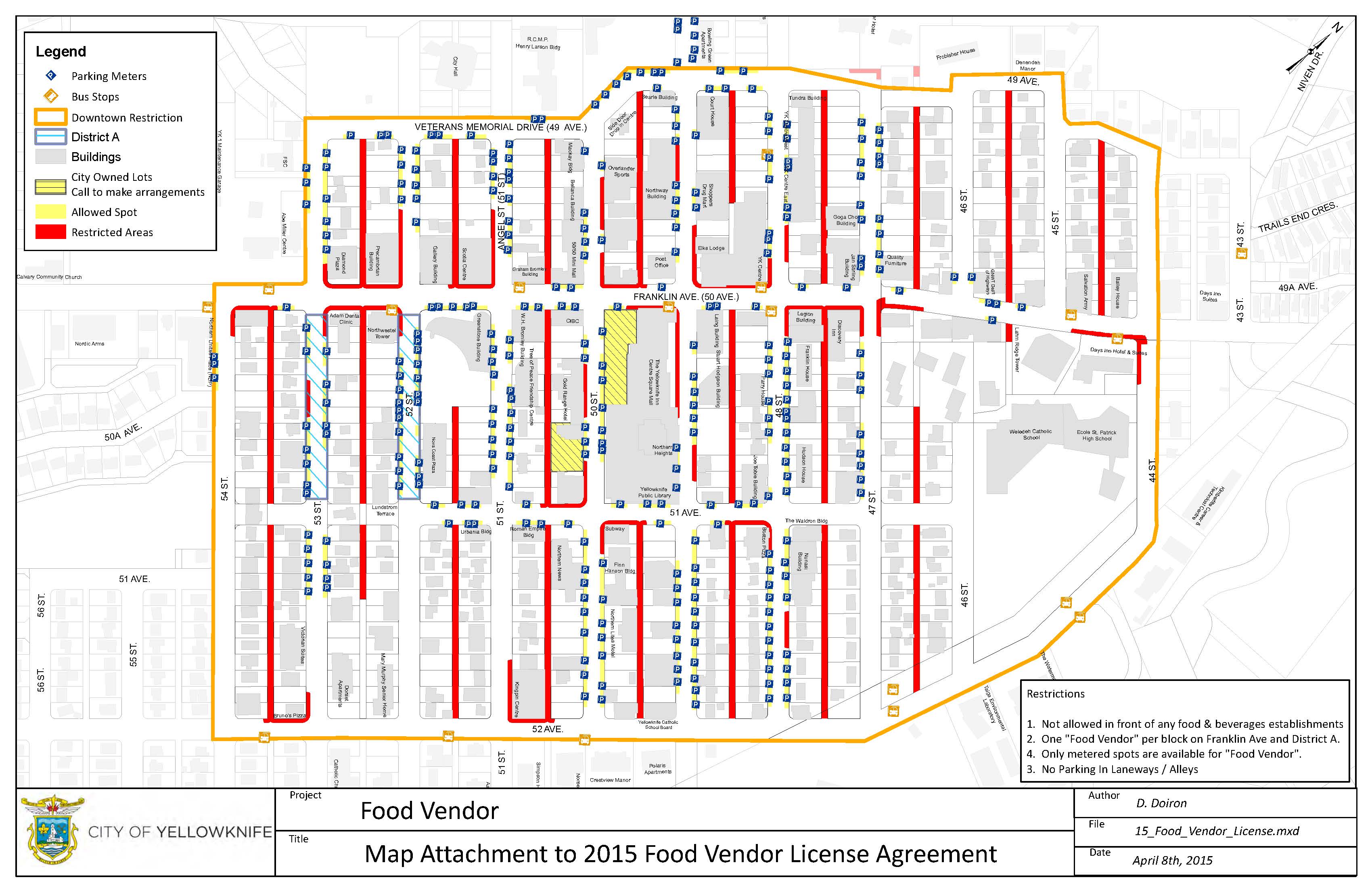 Food truck parking map